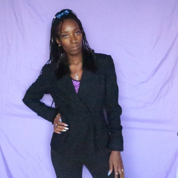Cache Jackets & Blazers - Cache faux fur jacket coat fur cuff in black and dark brown size 6.